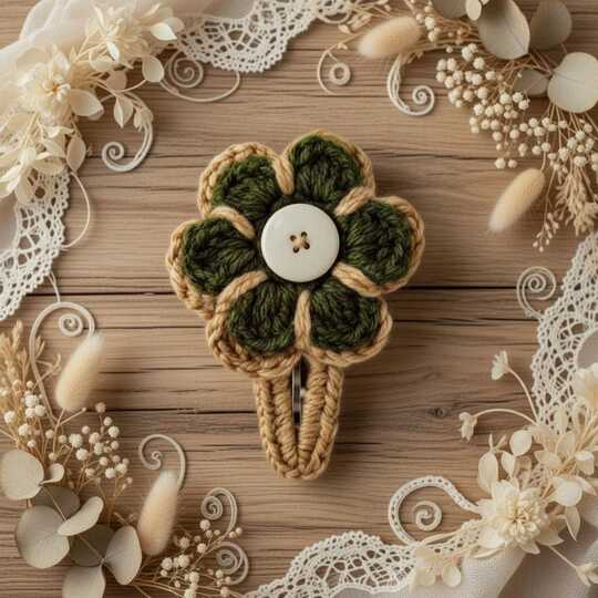 Häkelanleitung Blumen Haarclip + Video (nur Englisch) | nontycrochet