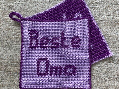 Häeklanleitung Topflappen beste Oma