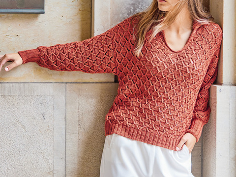 Pulli in Braun mit Reverskragen