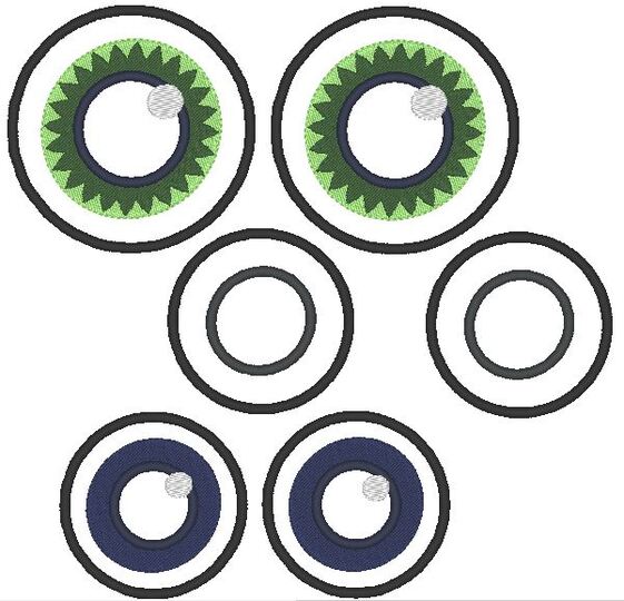 Stickdatei - runde XXL Augen bis 20cm für Kuscheltiere Bettschlagen