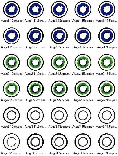 Stickdatei - runde XXL Augen bis 20cm für Kuscheltiere Bettschlagen