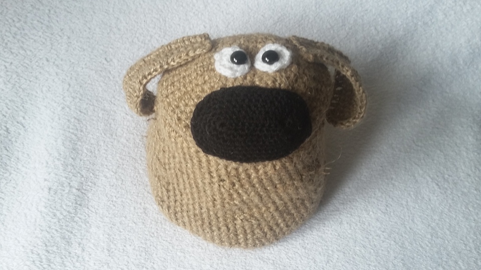 Häkelanleitung Korb mit Hundekopf