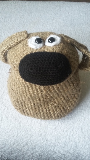 Häkelanleitung Korb mit Hundekopf