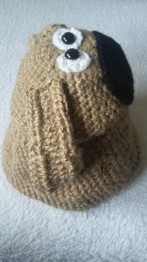 Häkelanleitung Korb mit Hundekopf