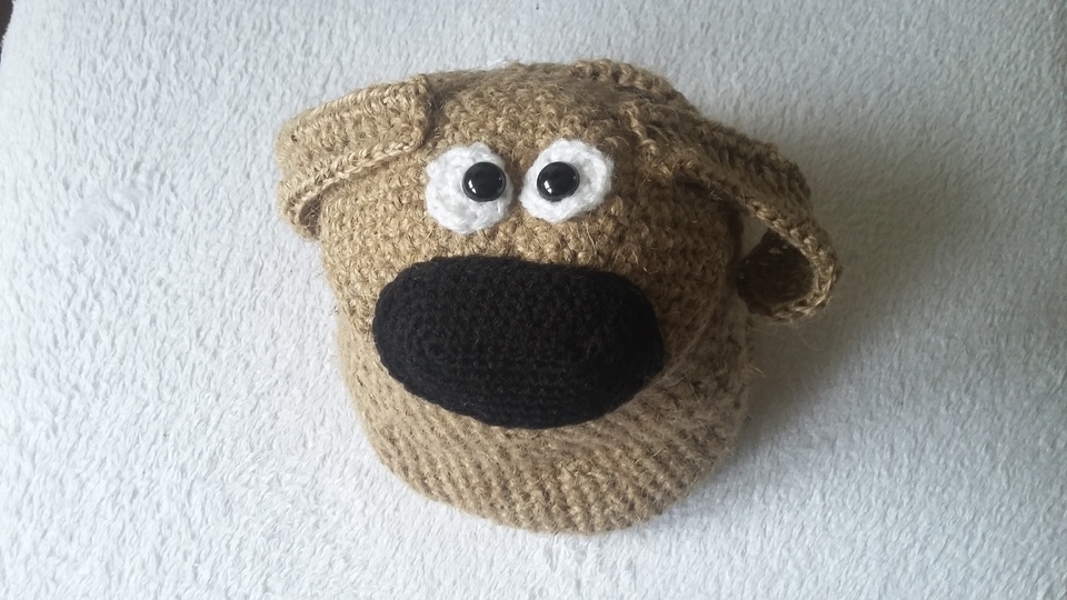 Häkelanleitung Korb mit Hundekopf