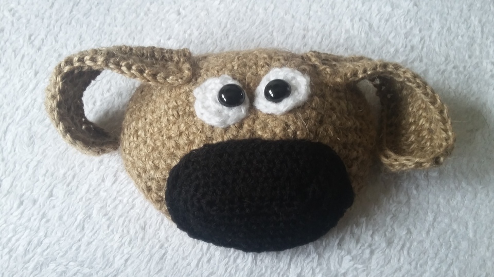 Häkelanleitung Korb mit Hundekopf