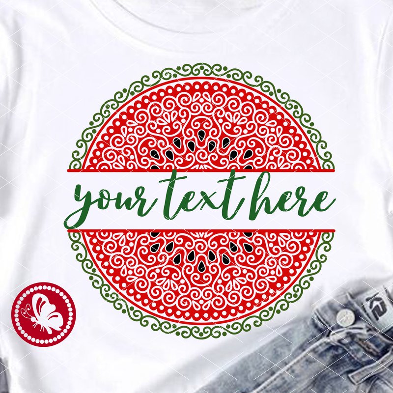 Mandala cutting files. Watermelon monogram. Personalized digital files png. - Image 2