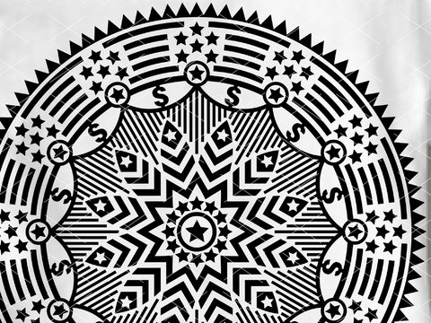 4th of July mandala cutting file. Independence day decorations.USA flag art