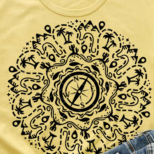 Mandala Travel Warld map cut file svg png. Summer vacation mode print