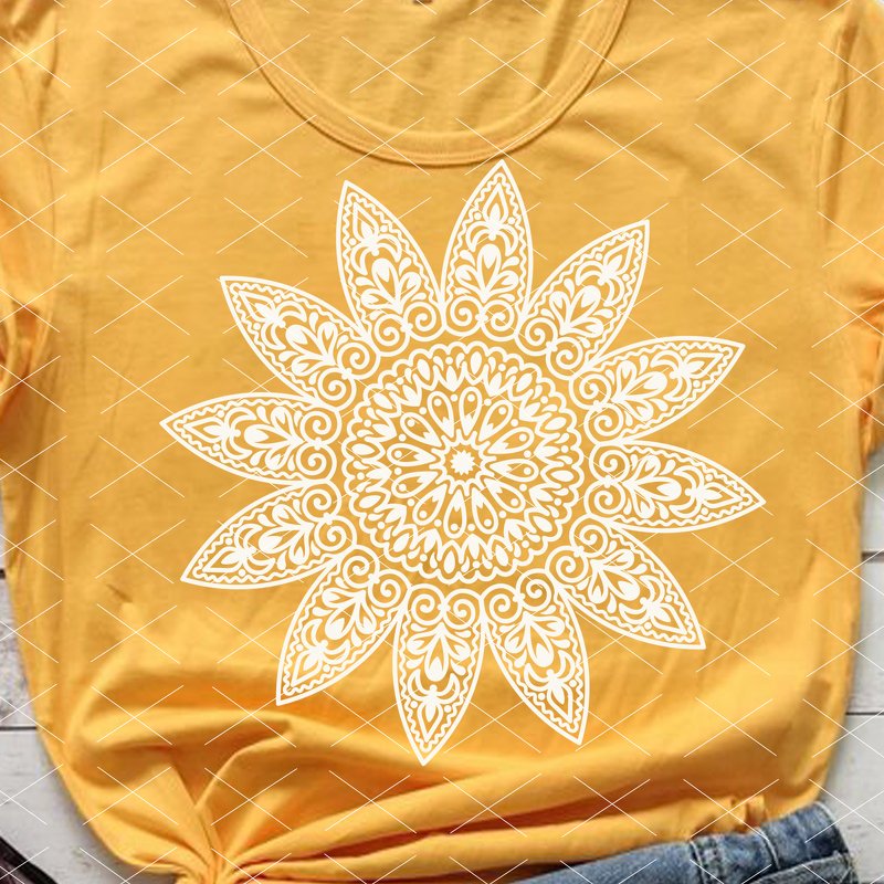 Sunflower Mandala cut file svg png. Flower print. Digital downloads - Image 2