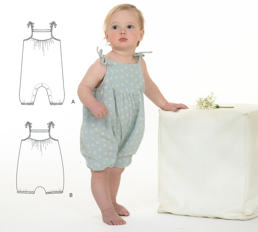 Schnittmuster Baby-Overall NELE – 2-in-1 Nähanleitung Gr. 50/56–98/104