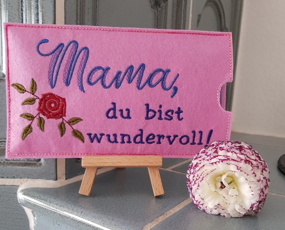 Stickdatei Schokohülle Muttertag SET Mama Mutti - Bild 3