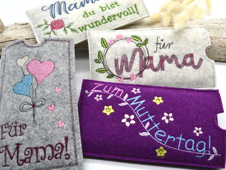 Stickdatei Schokohülle Muttertag SET Mama Mutti