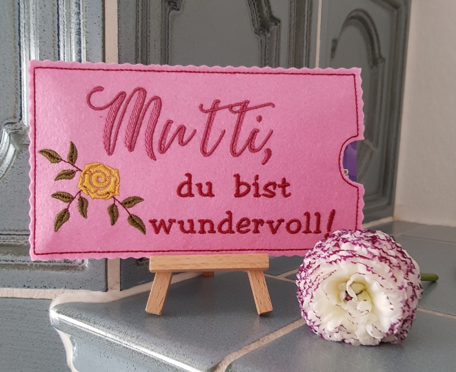 Stickdatei Schokohülle Muttertag SET Mama Mutti