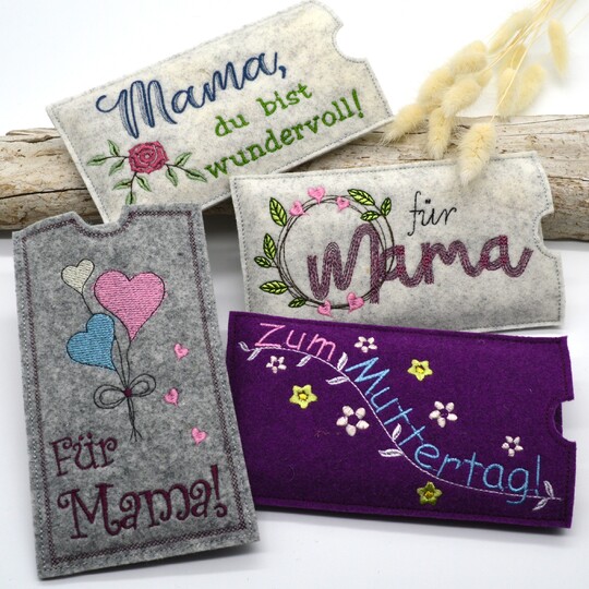 Stickdatei Schokohülle Muttertag SET Mama Mutti