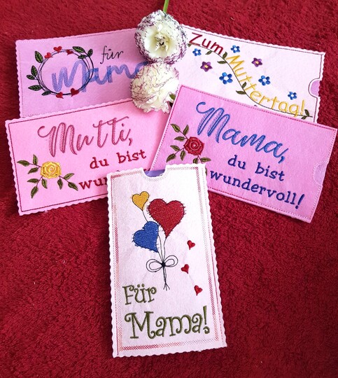 Stickdatei Schokohülle Muttertag SET Mama Mutti