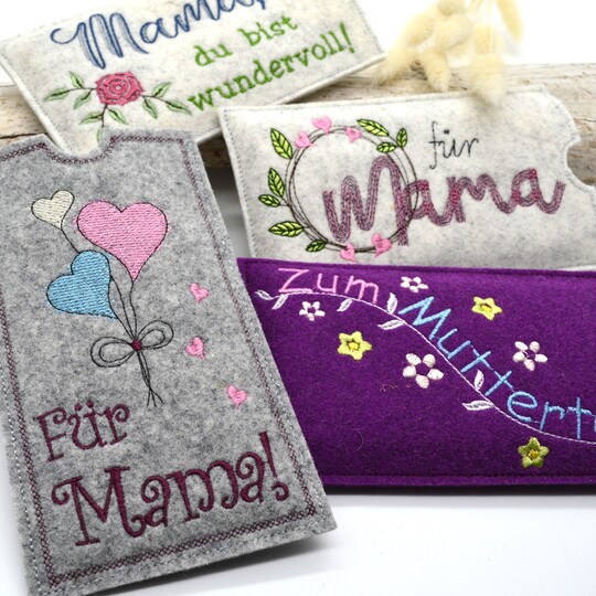 Stickdatei Schokohülle Muttertag SET Mama Mutti