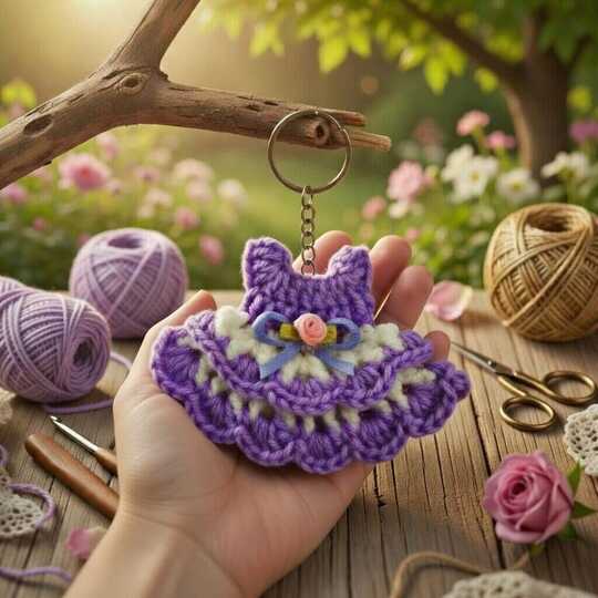 Mini Dress Keychain Crochet Pattern PDF + Video Tutorial (English)