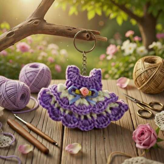Mini Dress Keychain Crochet Pattern PDF + Video Tutorial (English)