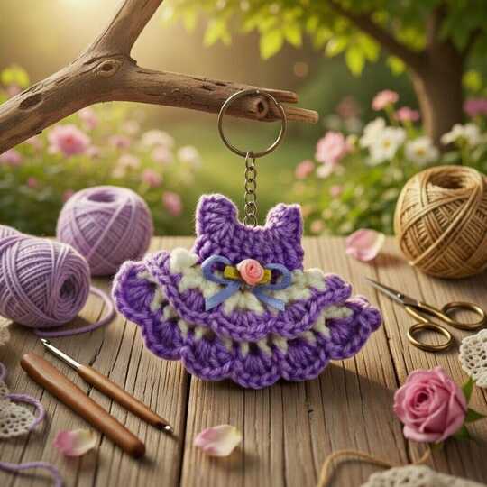 Mini Dress Keychain Crochet Pattern PDF + Video Tutorial (English)