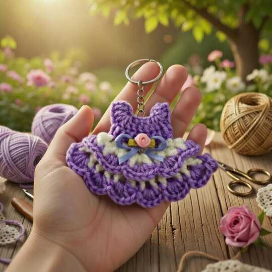 Mini Dress Keychain Crochet Pattern PDF + Video Tutorial (English)