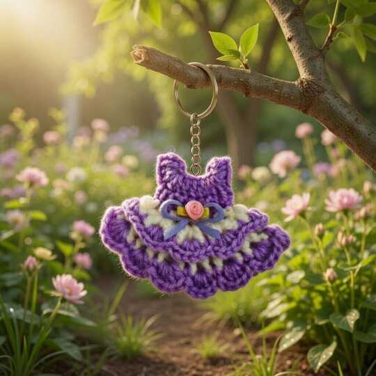 Mini Dress Keychain Crochet Pattern PDF + Video Tutorial (English)