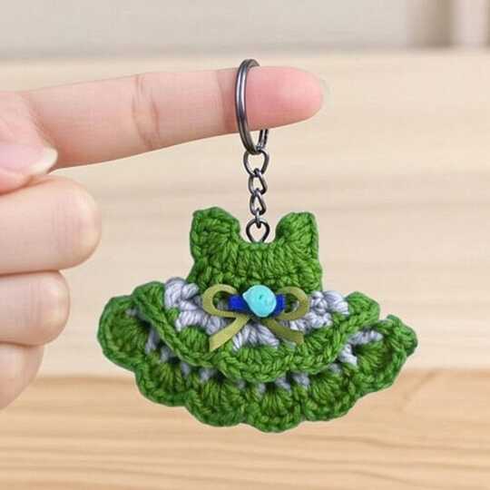 Mini Dress Keychain Crochet Pattern PDF + Video Tutorial (English)