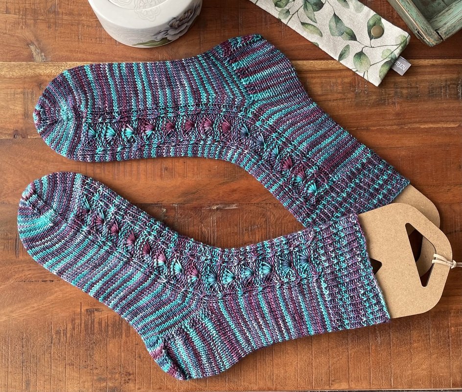 Fächerband-Socken mit Käppchenferse