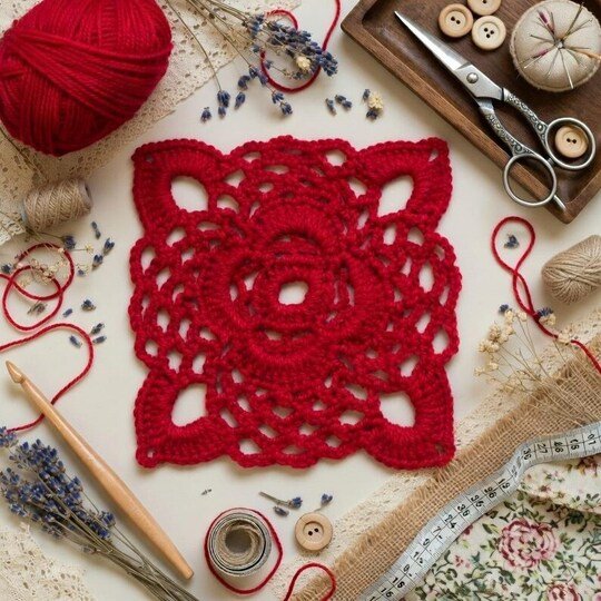 Quadrat-Häkelmotiv PDF + Video (nur Englisch) | nontycrochet