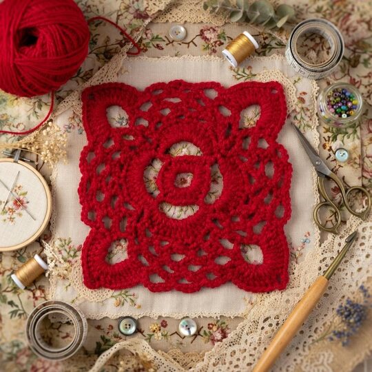 Quadrat-Häkelmotiv PDF + Video (nur Englisch) | nontycrochet