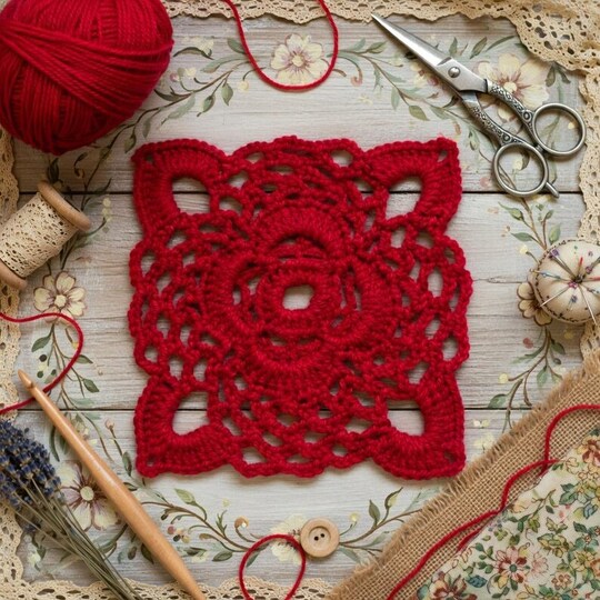 Square Crochet Motif PDF + Video (English Only) | nontycrochet