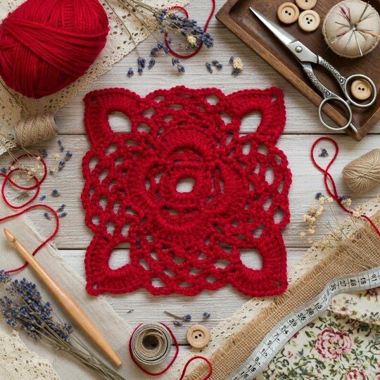 Square Crochet Motif PDF + Video (English Only) | nontycrochet