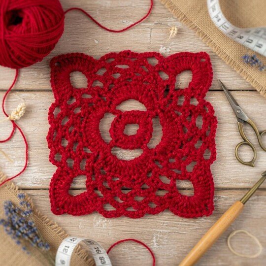 Square Crochet Motif PDF + Video (English Only) | nontycrochet
