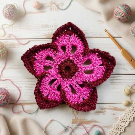 3D Häkelrose Brosche PDF + Video (Englisch) – nontycrochet