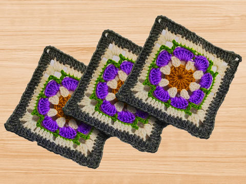A crochet square motif PDF pattern