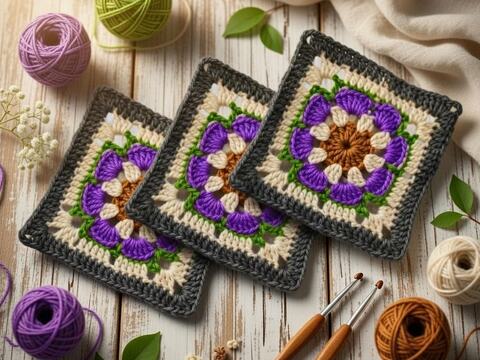 Crochet Square Motif PDF + Video Tutorial (English Only)