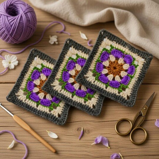 Crochet Square Motif PDF + Video Tutorial (English Only)