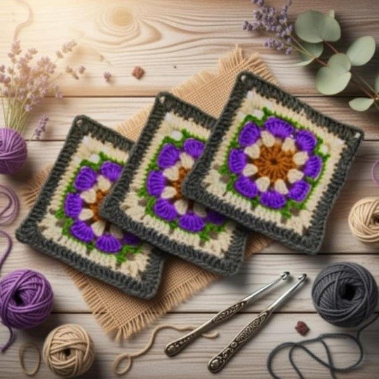 Crochet Square Motif PDF + Video Tutorial (English Only)
