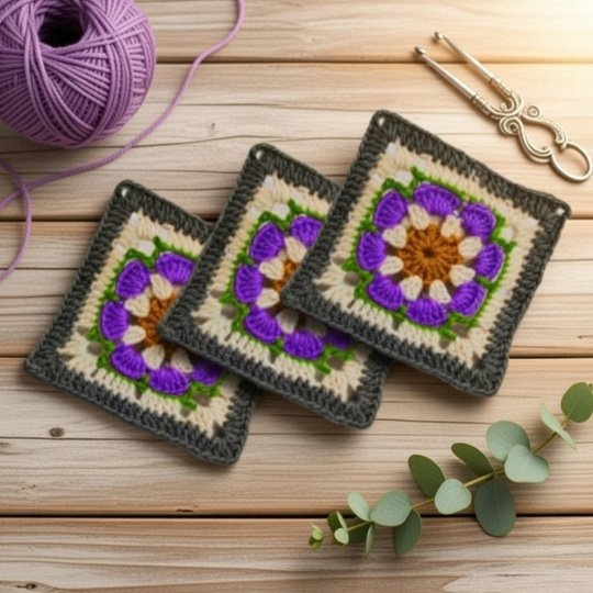 Crochet Square Motif PDF + Video Tutorial (English Only)