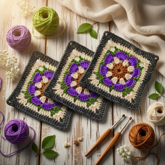 Crochet Square Motif PDF + Video Tutorial (English Only)