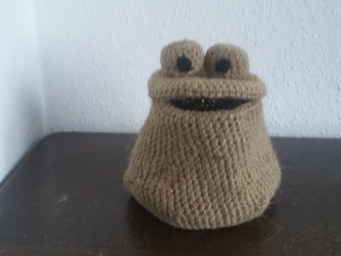 Häkelanleitung Korb mit Froschkopf