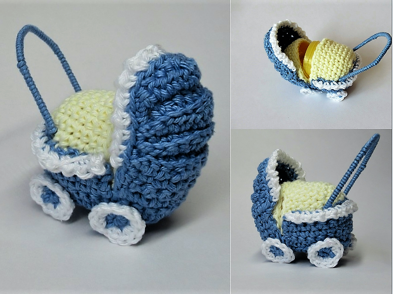 Häkelanleitung Ü-Ei-Kinderwagen