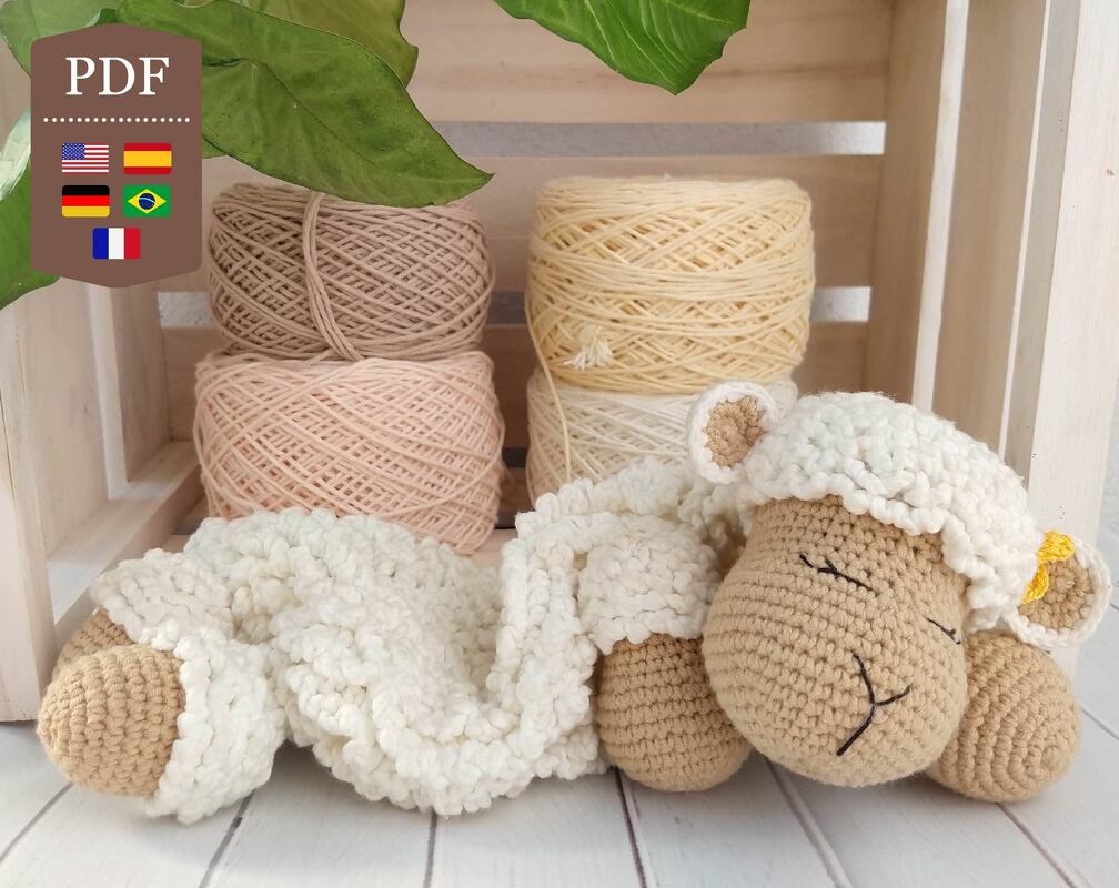 Crochet Pattern, Comforter Sheep Security Blanket