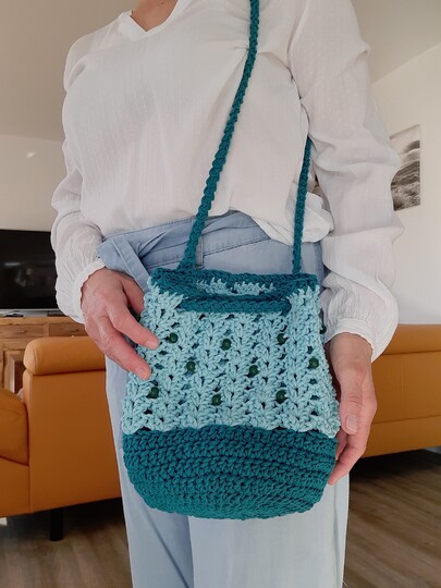 Häkelanleitung Tasche Pitti im Boho Style, Taschenbeutel, Macrame Tasche