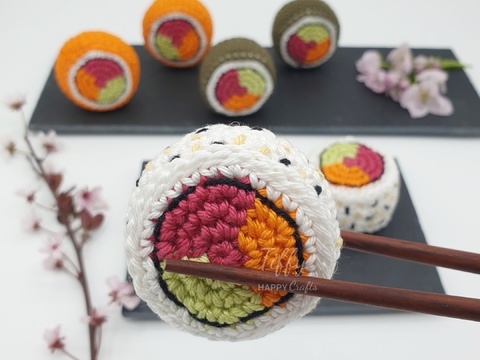 California Roll & Maki Sushi Crochet Pattern PDF