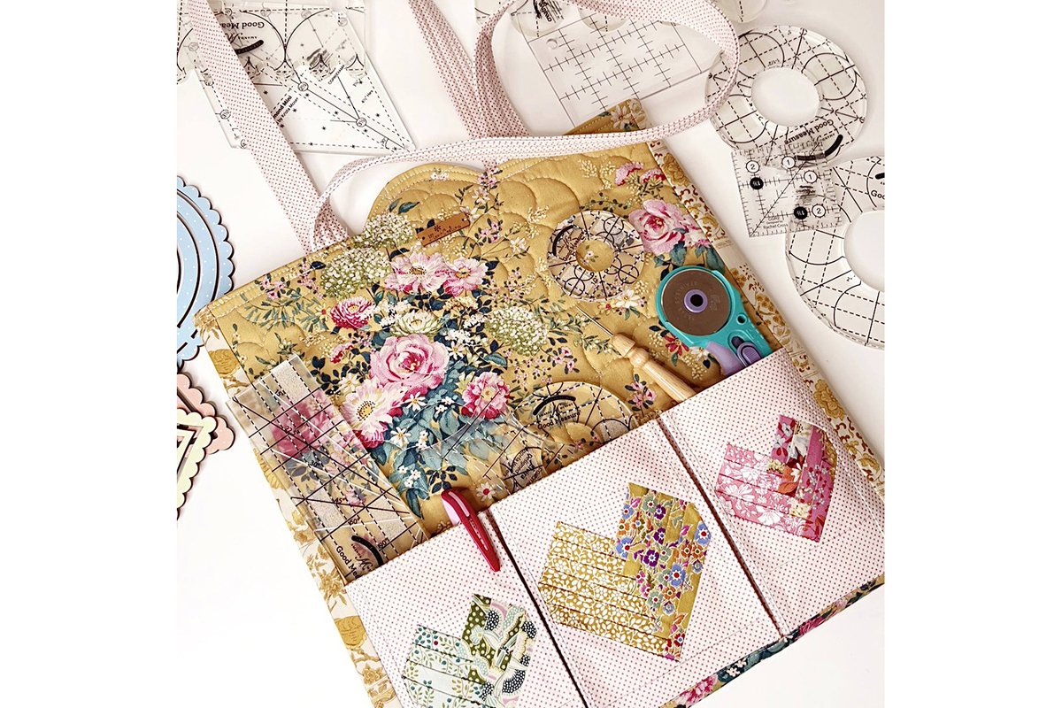 Tasche für Lineale mit speziellen Fächern (Patchwork- und Quiltlineale)