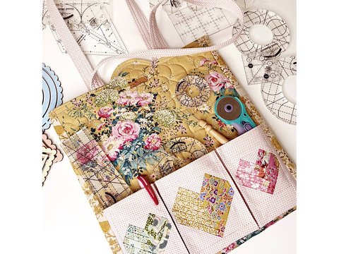 Tasche für Lineale mit speziellen Fächern (Patchwork- und Quiltlineale)