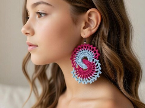Crochet Earrings Pattern + Video Tutorial English Only PDF