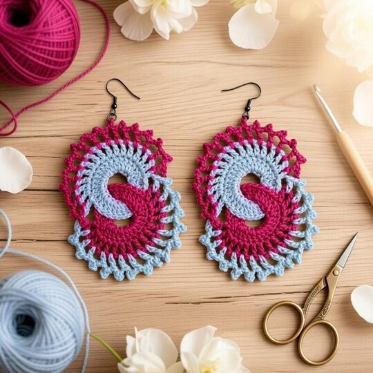 Crochet Earrings Pattern + Video Tutorial English Only PDF