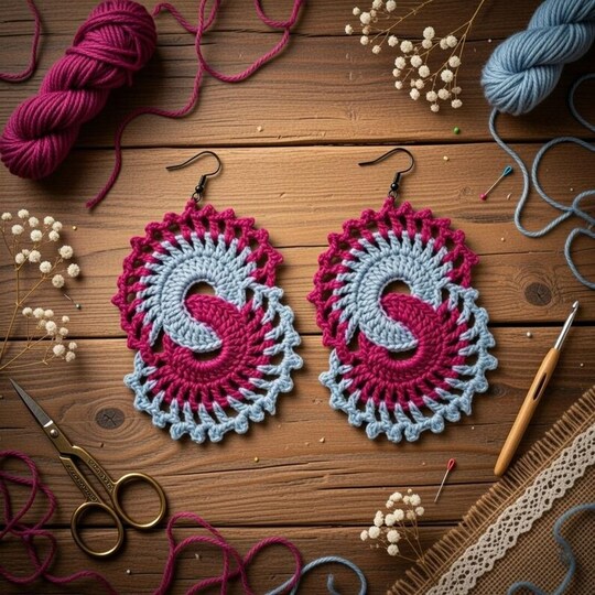 Crochet Earrings Pattern + Video Tutorial English Only PDF